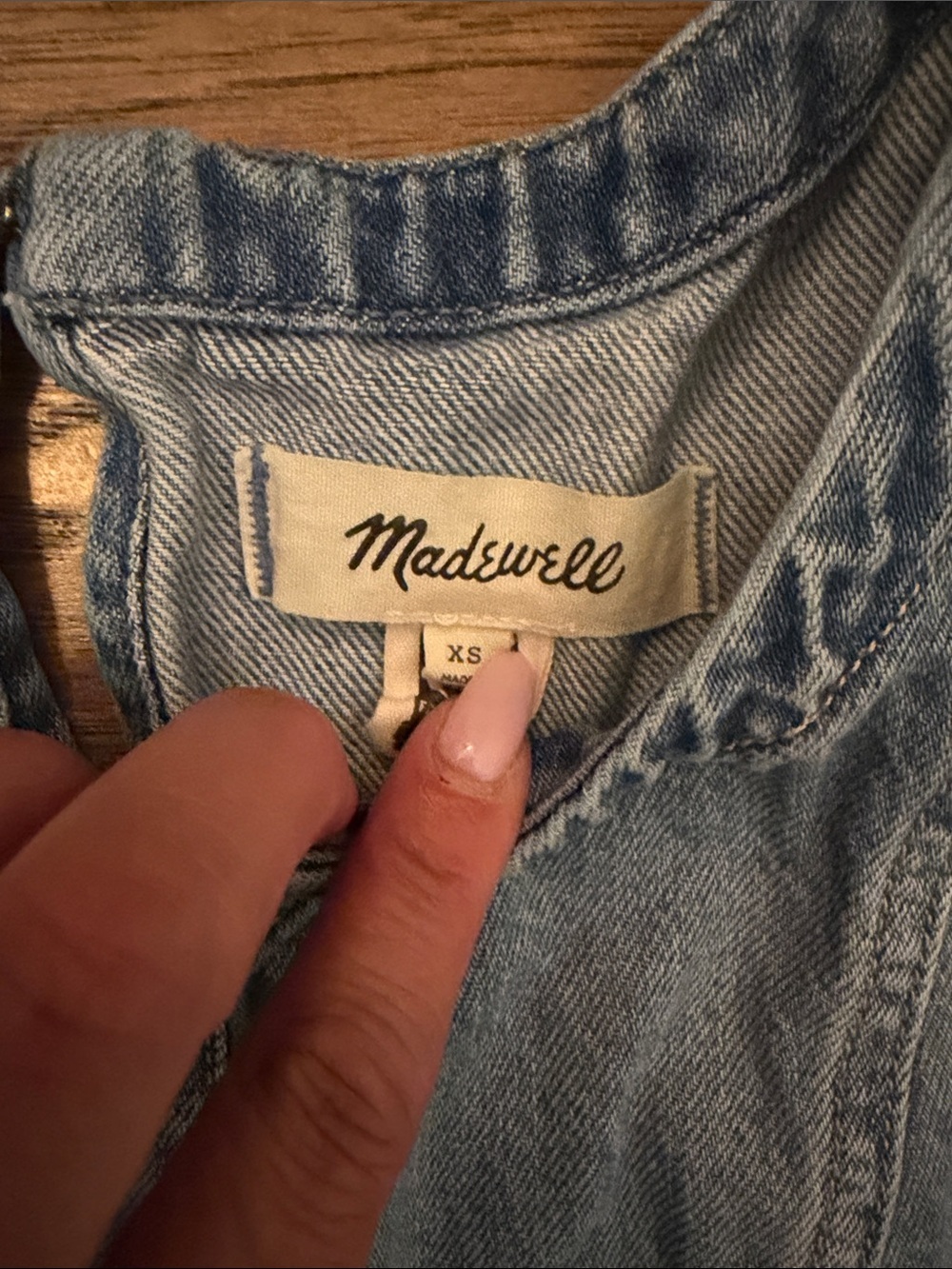 Madewell Circle Mini Dress in Airy Denim — Fit & Flare Blue XS - Picture 4 of 10